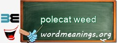 WordMeaning blackboard for polecat weed